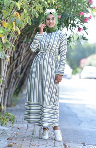 Green Hijab Dress 3892C-04