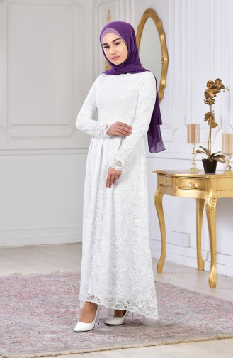 Naturfarbe Hijab Kleider 60696-03