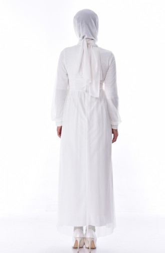 Ecru Hijab Dress 60710-04