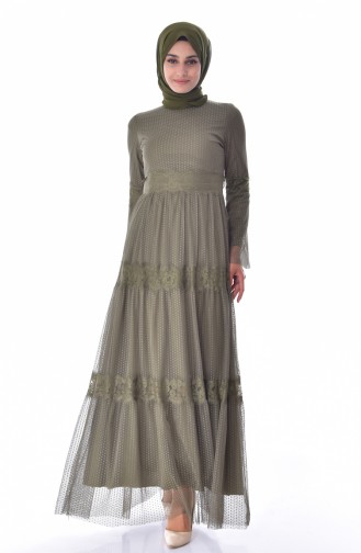 Lace Dress 1057A-01 Khaki 1057A-01