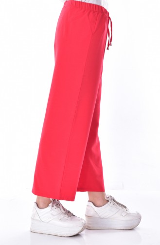 Beli Lastikli Pantolon 0106-03 Kırmızı