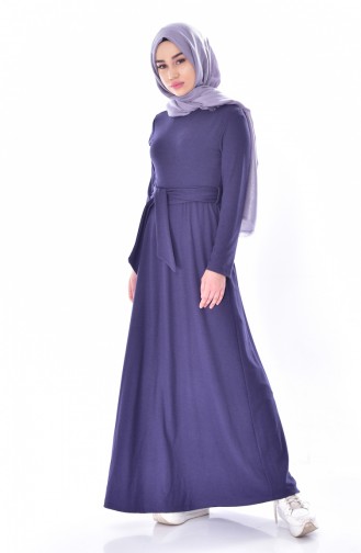 Dunkelblau Hijab Kleider 2029-04