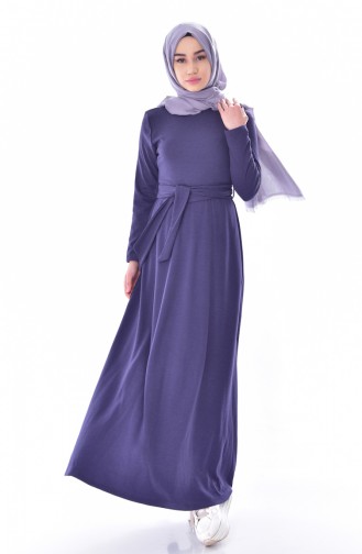 Belted Dress 2029-04 Navy Blue 2029-04