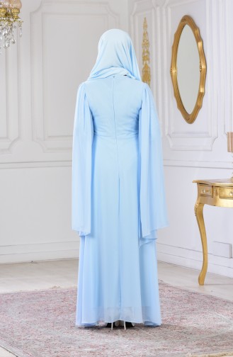 Blue Hijab Evening Dress 81321-04