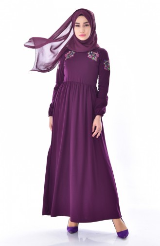 Lila Hijab Kleider 4112-04
