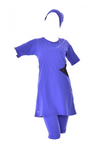 ملابس للسباحة بتصميم اكمام قصيرة 290-03 لون ازرق 290-03