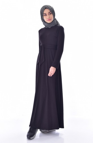 Schwarz Hijab Kleider 2029-05