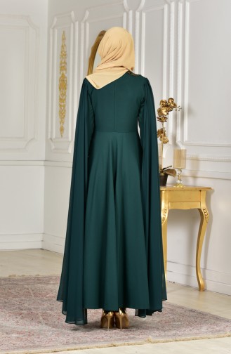 Green Hijab Evening Dress 81612-04