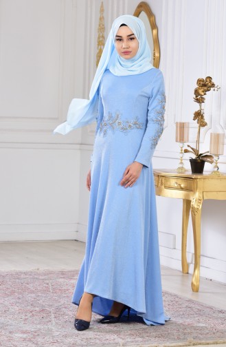 Pearl Evening Dress 6100-02 Baby Blue 6100-02