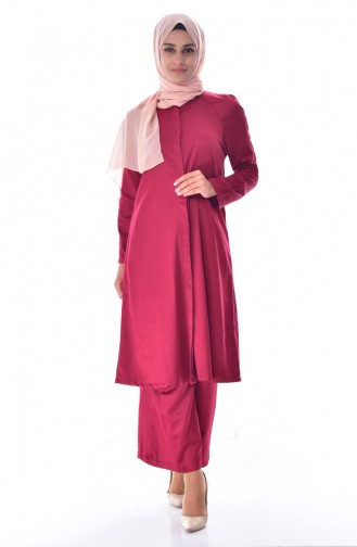 Ensemble Deux Pieces Tunique Pantalon 1255-04 Bordeaux 1255-04