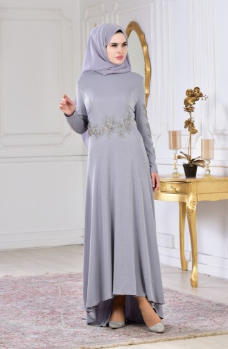 Pearl Evening Dress 6100-01 Gray 6100-01