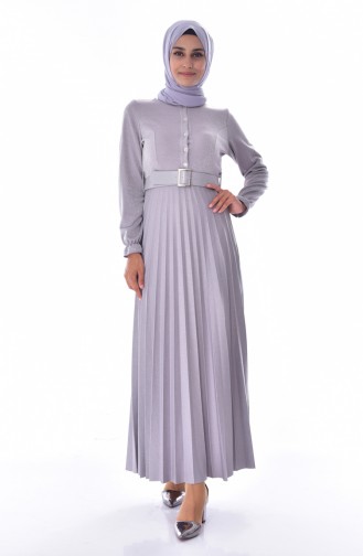 Gray Hijab Dress 4181-03