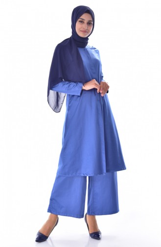 Ensemble Deux Pieces Tunique Pantalon 1255-02 İndigo 1255-02