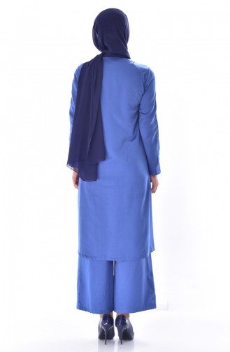 Ensemble Deux Pieces Tunique Pantalon 1255-02 İndigo 1255-02