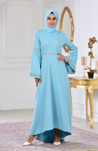 Robe Bordée 6107-01 Vert Menthe 6107-01