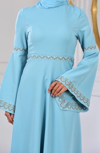 Embroideried Dress 6107-01 Mint Green 6107-01