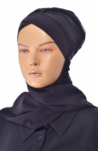Bonnet de Bain Croisé Plissé A02-02 Noir 02