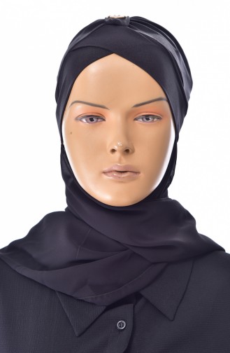 Bonnet de Bain Croisé Plissé A02-02 Noir 02