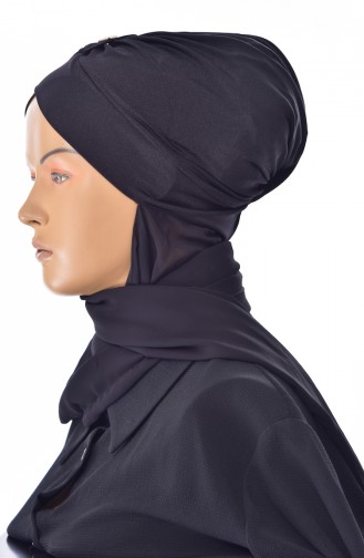 Bonnet de Bain Croisé Plissé A02-02 Noir 02