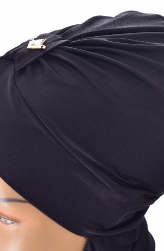Bonnet de Bain Croisé Plissé A02-02 Noir 02