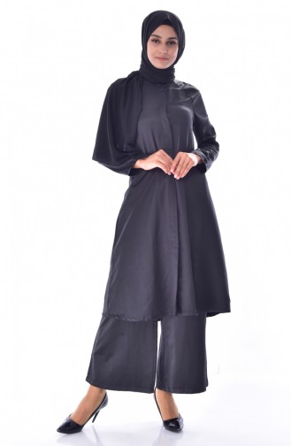 Ensemble Deux Pieces Tunique Pantalon 1255-01 Noir 1255-01