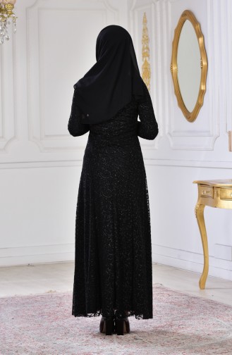 Robe de Soirée a Paillettes 2176-01 Noir 2176-01