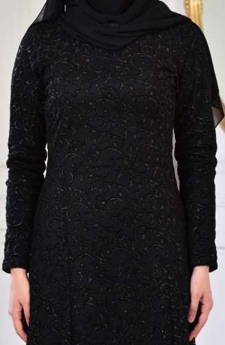 Robe de Soirée a Paillettes 2176-01 Noir 2176-01