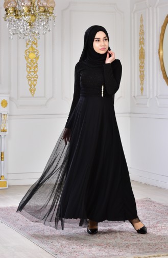 Robe de Soirée a Paillettes 2587-01 Noir 2587-01