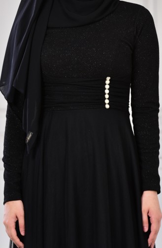 Robe de Soirée a Paillettes 2587-01 Noir 2587-01