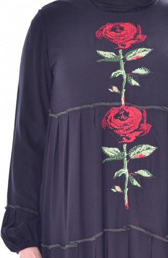 Embroidered Detailed Dress 1809-01Black 1809-01