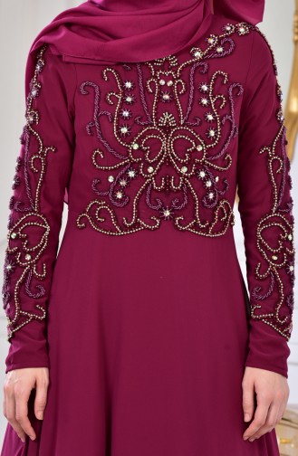 Beading Embroidered Evening Dress 0121-05 Cherry 0121-05