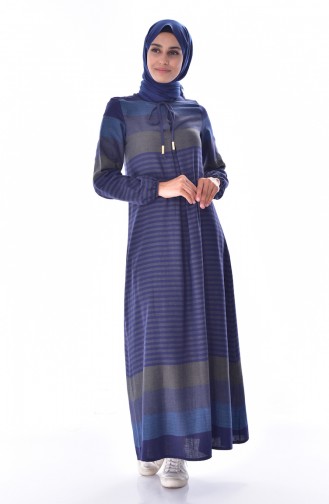 Navy Blue Hijab Dress 2028-02