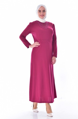 Large Size Lace Dress 0245-03 Plum 0245-03