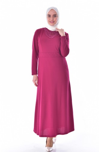 Large Size Lace Dress 0245-03 Plum 0245-03