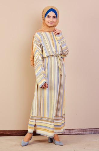 Striped Dress 60709-01 Yellow İndigo 60709-01