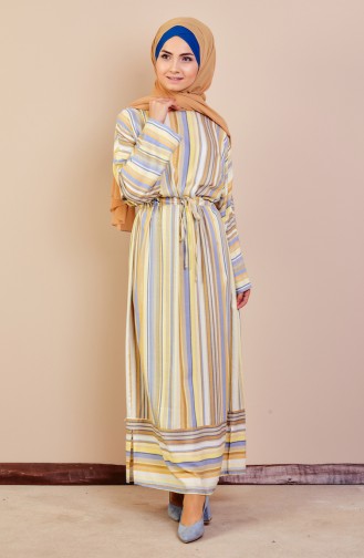 Striped Dress 60709-01 Yellow İndigo 60709-01