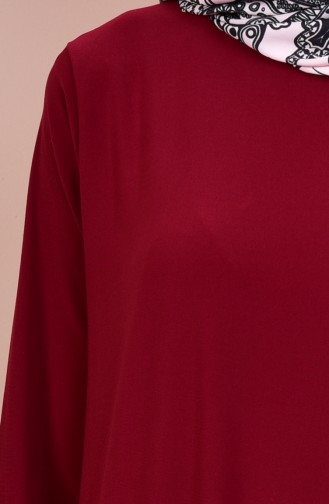 Zero Collar Basic Dress 1788-07 Claret Red 1788-07