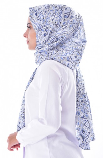 Etnik Desenli Pamuk Şal 50422-01 Ekru