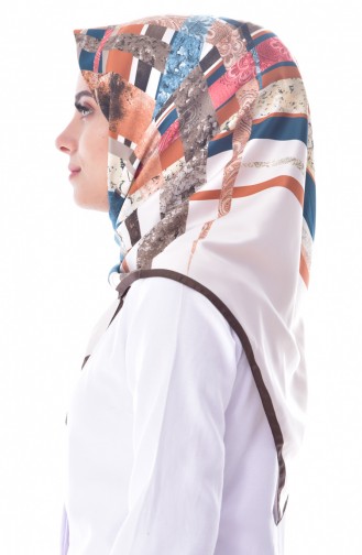 Karaca Desenli Eşarp 90505-02 Kahve Krem