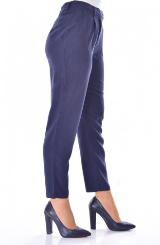 Pocket Straight Trousers 41062-01 Navy Blue 41062-01