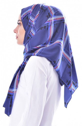 شال بتصميم مُطبع 50431-01 لون كحلي 50431-01