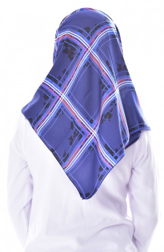 شال بتصميم مُطبع 50431-01 لون كحلي 50431-01