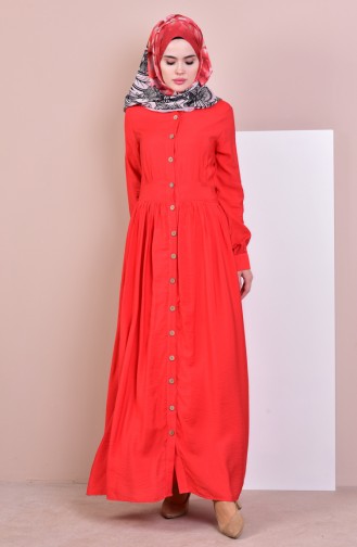 BURUN Pleated Dress 81625-01 Coral 81625-01