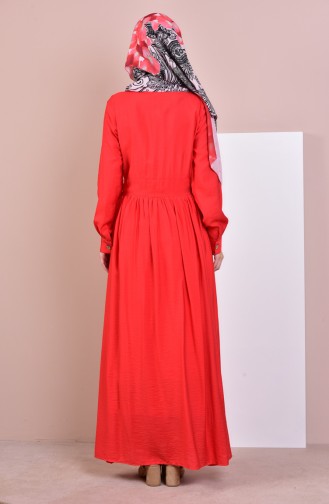 BURUN Pleated Dress 81625-01 Coral 81625-01