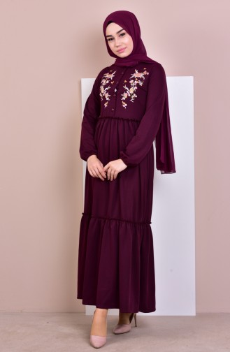 Plum Hijab Dress 3943-05