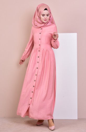 Pileli Elbise 81625-06 Pembe