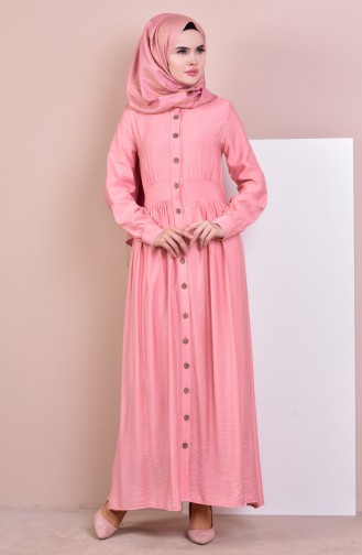 Pileli Elbise 81625-06 Pembe