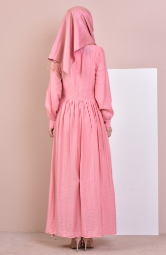 Pileli Elbise 81625-06 Pembe