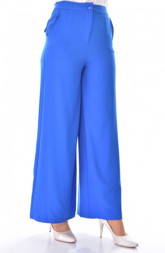 Pantalon Large avec Poches 41074-02 Bleu Roi 41074-02
