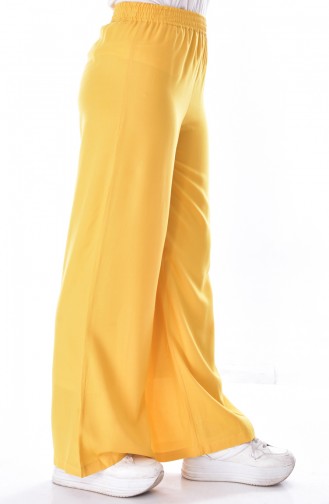 Waist Elastic Wide Leg Trousers 41002-04 Yellow 41002-04